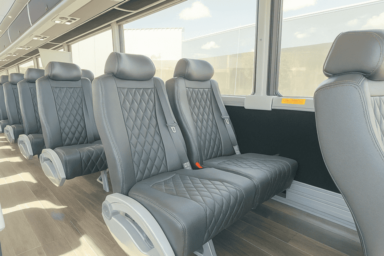 interior of Midland Coach Bus Service charter bus