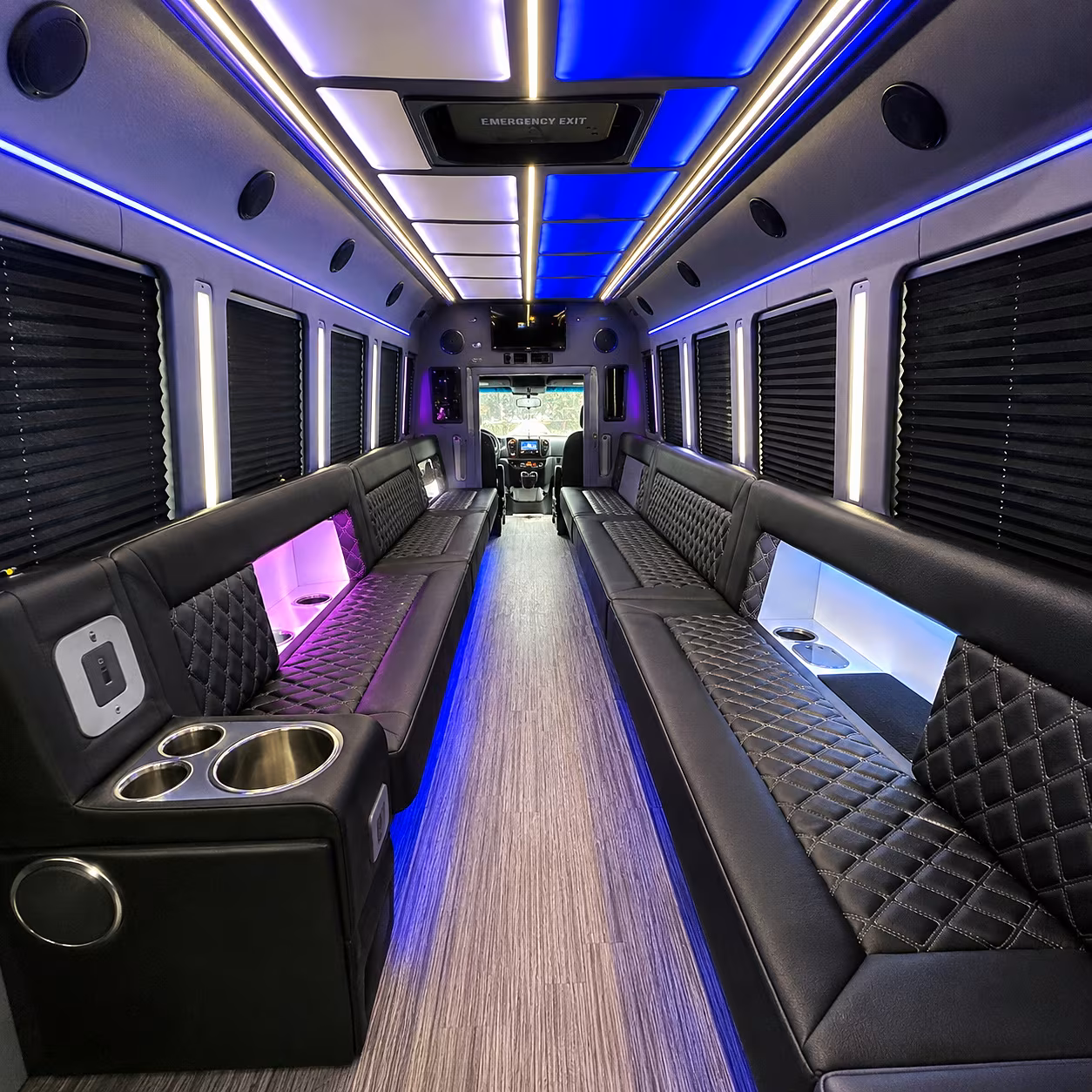 midland party bus rental interior